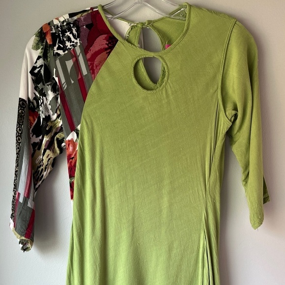 Neeru Kumar Lime Green Graphic Panel Maxi Dress - Picture 7 of 13